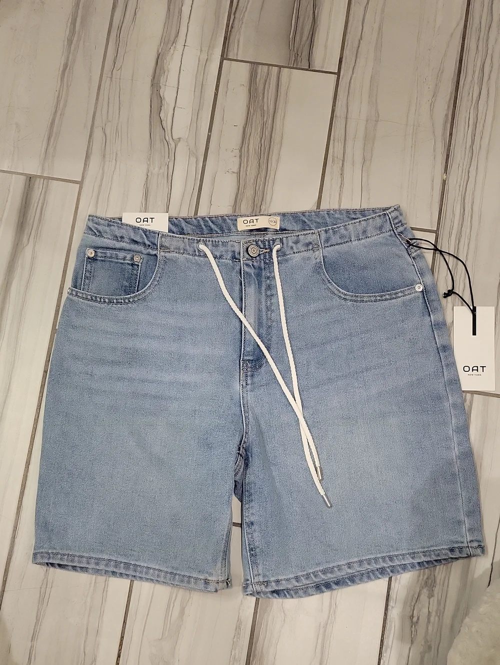 Oat New York Light Blue Denim Shorts